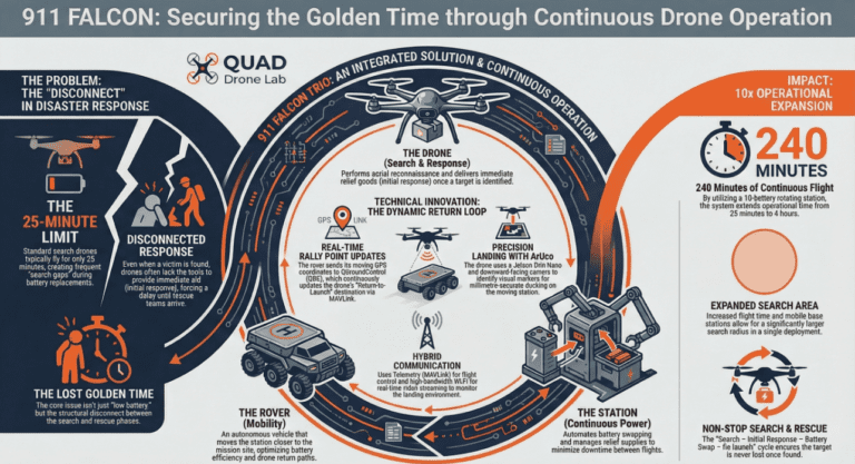System Communication Architecture for Search-Drone Return : 911 FALCON Project