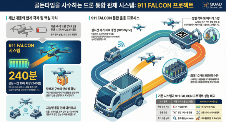 수색드론의 복귀를 위한 시스템 통신 아키텍쳐 : 911 FALCON 프로젝트