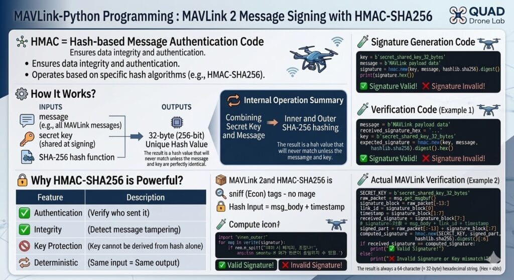 PX4 MAVLink-Python 프로그래밍: 5-2. [참고]HMAC-SHA256이란? – 쿼드(QUAD) 드론 연구소